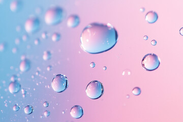 Clean and minimalistic water droplets, isolated on a color background