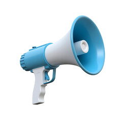 Futuristic 3D Megaphone Design. The realistic details and futuristic design make it perfect for promotional graphics, announcements, and social media content.