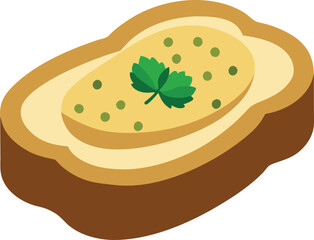 Baba ghanoush bread middle east vector illustration