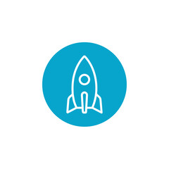 rocket icon Simple thin line stroke vector
