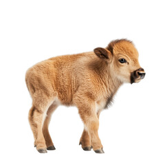 Obraz premium Young bison calf in medium shot on Transparent background