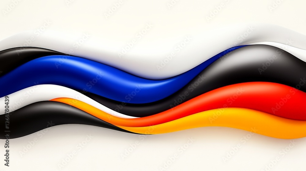 Poster abstract colorful wave shapes on light background for design use