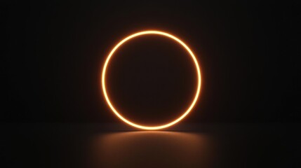 Obraz premium Glowing Orange Circle On Dark Background