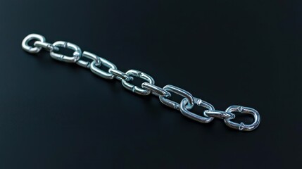 Obraz premium Silver Metallic Chain On Dark Background