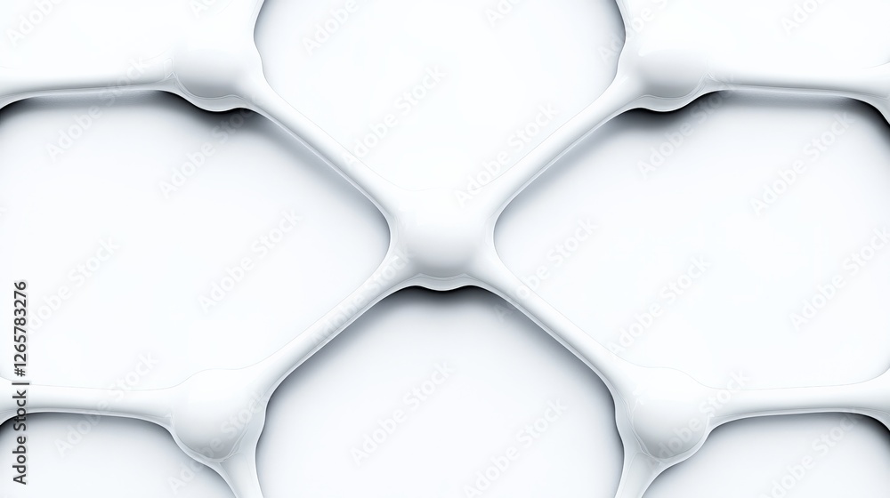 Poster abstract white pattern with smooth curves and rounded connectors