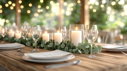 Romantic garden wedding table setting