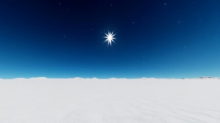 Fototapeta premium Stunning Starry Sky Over Endless White Snow-Covered Landscape