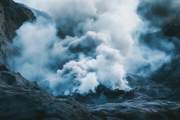 Naklejka premium Hot lava spewing from erupting volcano