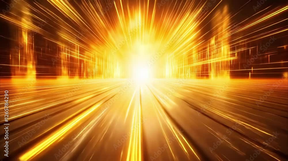 Aufkleber an abstract depiction of bright light bursting forward, creating dynamic lines that suggest motion a