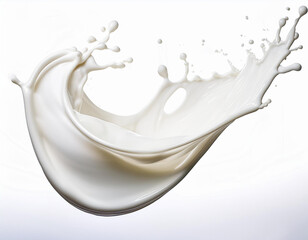 high quality milk splash dynamic curve on white background