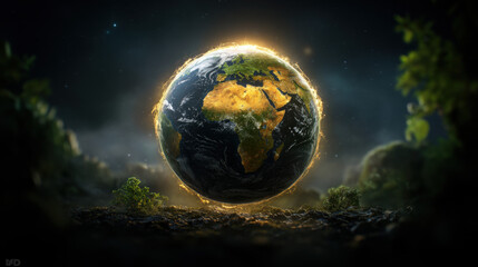 Digital technology, A high-fidelity 3D rendering of a floating holographic digital object, showcasing advanced visual technology.