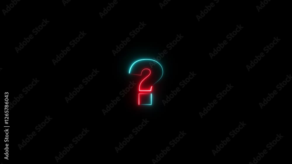 Poster question mark sign animation. cyberspace questions asking doubts confusing problems icon animated on