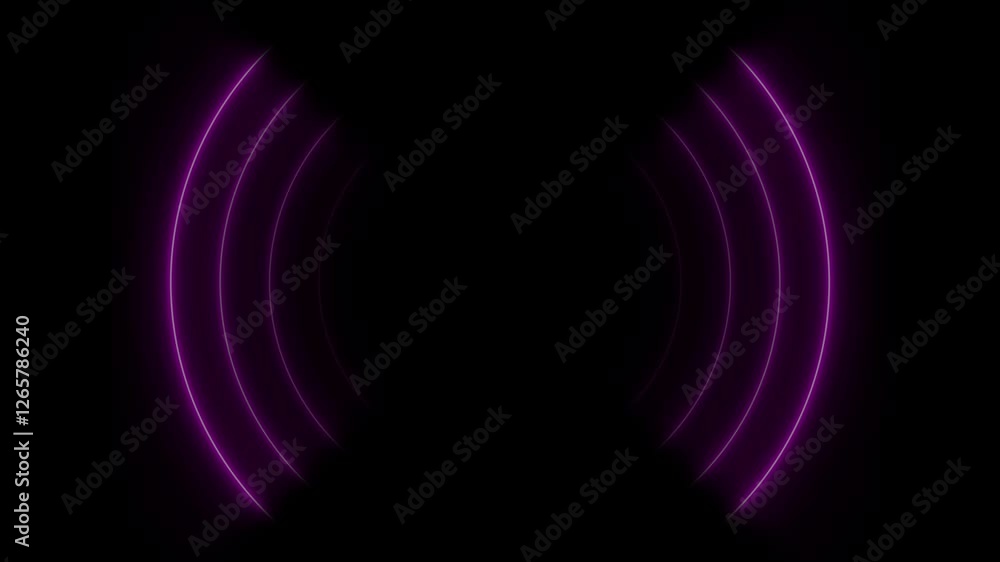 Poster neon technology radio waves signal icon animation. radio waves background. network tower produced ra