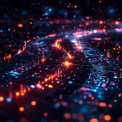 Glowing Business Timeline with Innovative Milestones Leading Toward a Digital Horizon Filled with Data Driven Opportunities