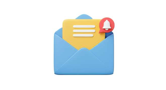 Email Envelope With New Message Icon Isolated, Cutout 