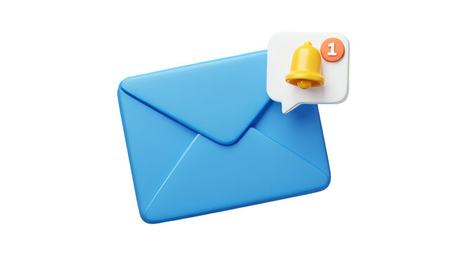 Envelope with notification new email message in the inbox web icon Isolated, PNG 