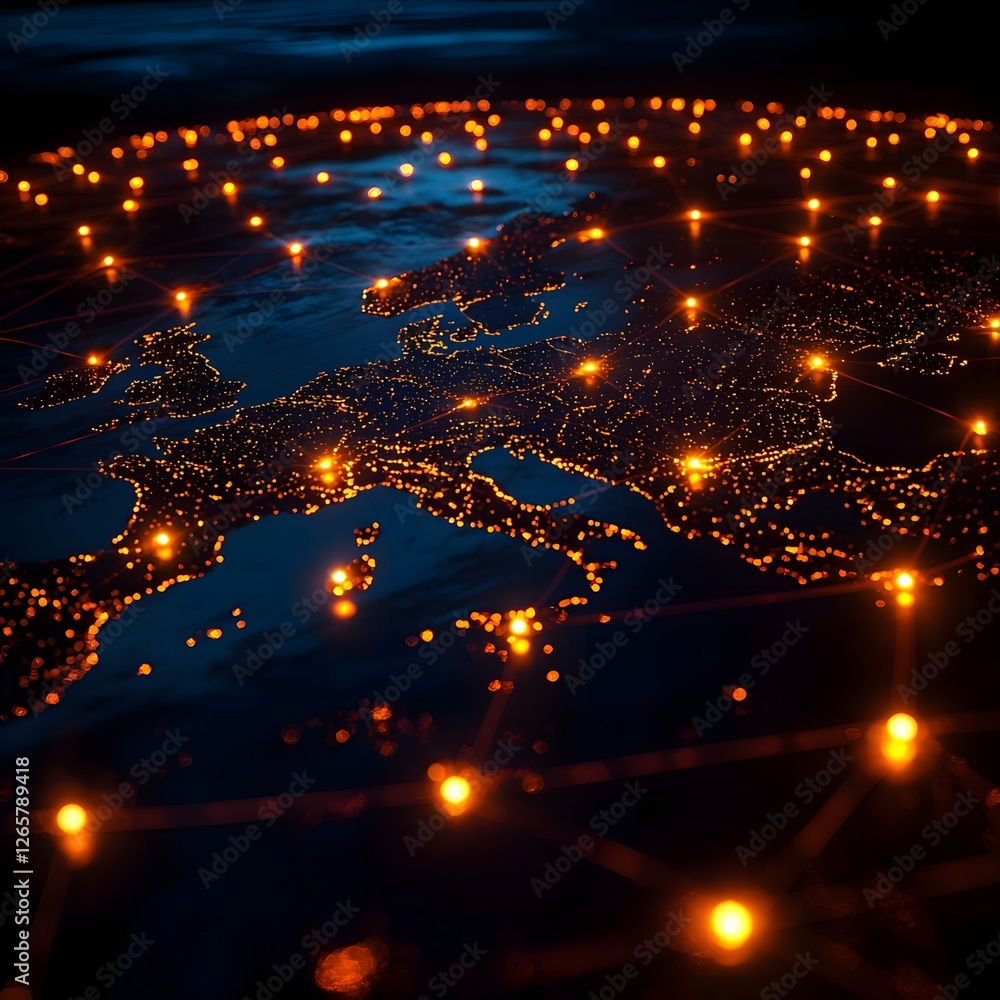 Aufkleber interconnected global business network symbolizing innovation driven across borders