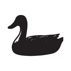 Duck silhouette vector file isolated on white background