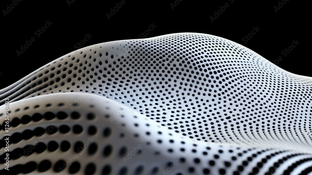 Aufkleber abstract waves of dots in black background creating depth and texture