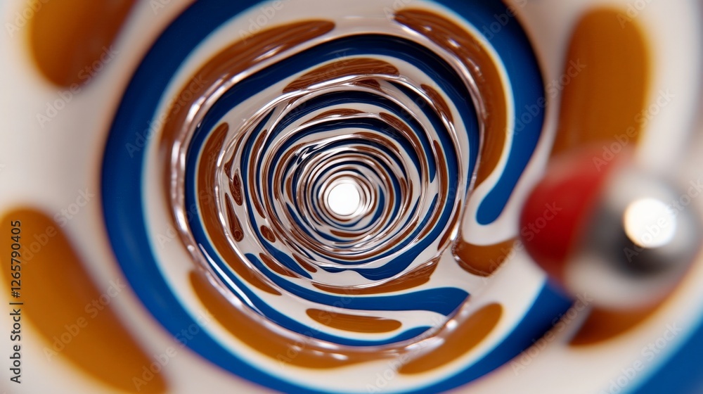 Poster abstract spiral tunnel with colorful patterns and smooth surface
