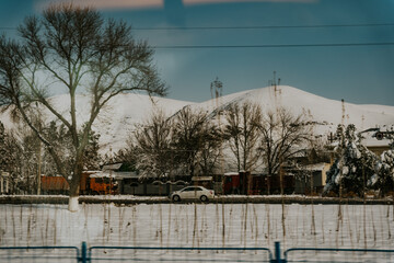 Widoki z okna pociągu Uzbekistan © Katarzyna
