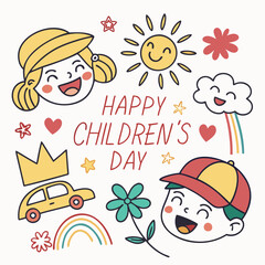 Fototapeta premium A cheerful and playful illustration celebrating Children's Day
