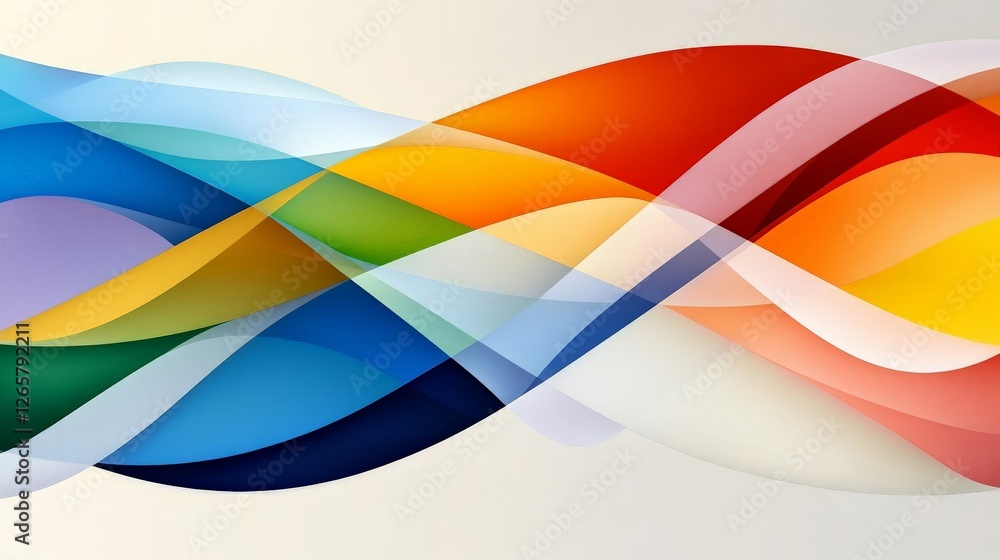 Poster colorful wave patterns in smooth flowing design for backgrounds