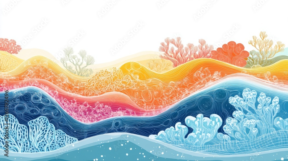 Poster ocean circulation model visualizing deep-sea currents and thermal patterns symbolizing climate inter