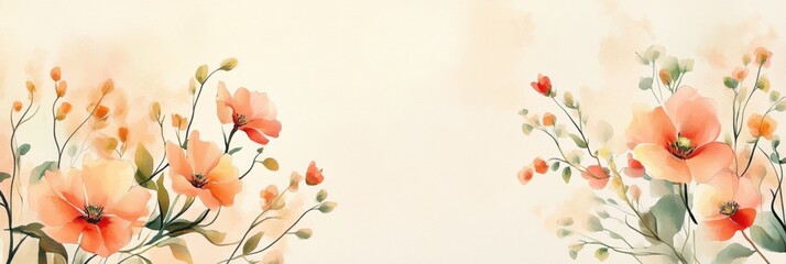 Beautiful background template made of Spring flowers.