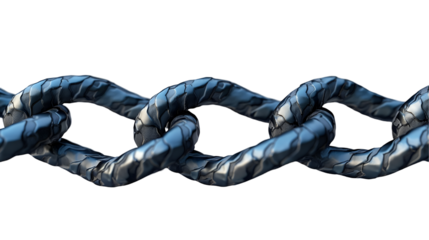 Metallic Chain Links Abstract 3D Texture, Grey and Blue for Seamless Backgrounds, isolated on transparent background.