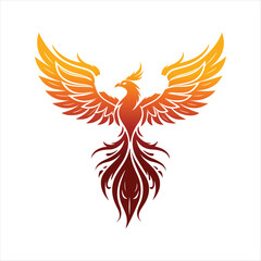 phoenix glow vector clip art logo design