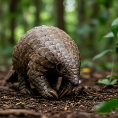 Fototapeta premium Pangolin in a forest