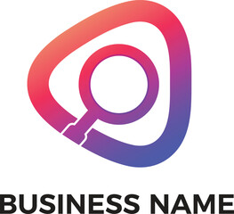 magnifying glass, magnifier logo vector minimalist logo in vector editable file format