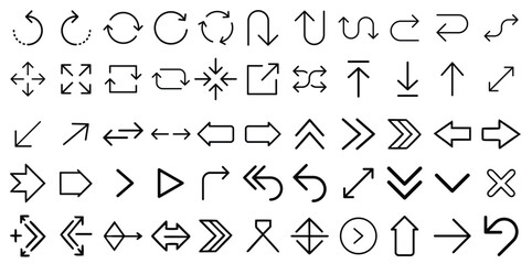 linear arrow icon pack. vector thin line maximize, up right arrow, horizontal arrow, right, diagonal left chevron, left, switch icons suitable for apps and websites ui designs