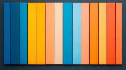 Vibrant Color Palette: Rectangular Blocks in Pastel and Bright Hues on Dark Background