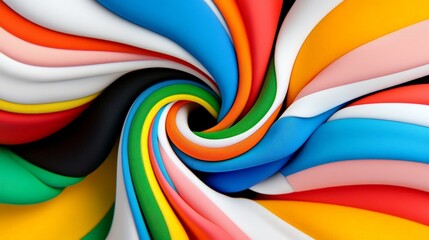 Colorful Swirling Abstract Texture with Bold Bright Waves