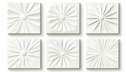 3D floral tiles in white, arranged artfully for interior design or decoration