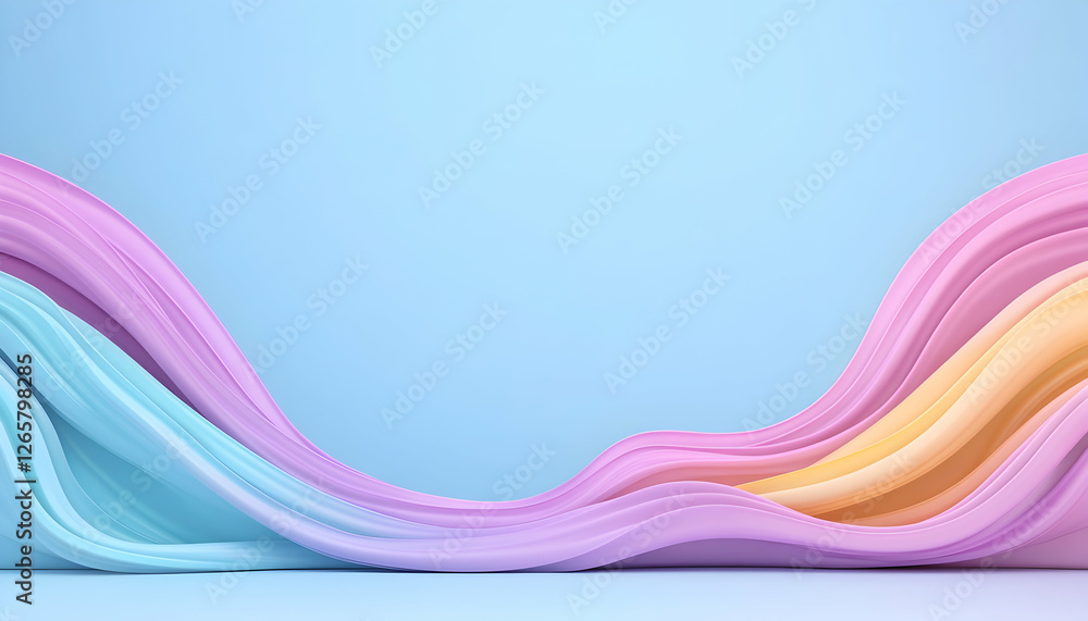 Poster abstract pastel waves flow. artistic backdrop for presentations and web design