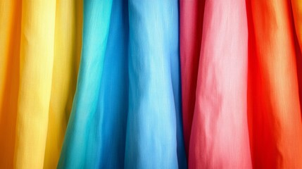 Curtain unveils vibrant hues, abstract backdrop, soft light; a moment of discovery and transformation.
