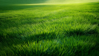 Obraz premium lush green grass field with a slight gradient in color