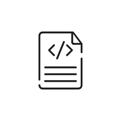 Code Document Icon with Coding Symbols and Text Lines