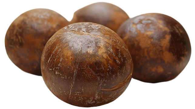 Wooden Decorative Balls Rustic Sphere Texture, Round Orbs for Home Design, isolated on transparent background.