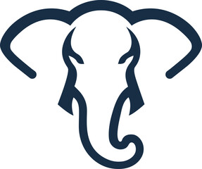 the elephant logo is shown in a black and white image