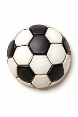 Fototapeta premium Classic black and white soccer ball on white, for sport, school, and recreation