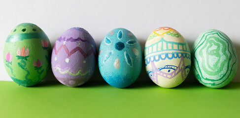 Hand-painted Easter eggs. Life and resurrection symbolized by the eggs