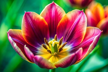 Obraz premium Gabon Tulip Macro Photography: Vibrant Petals, Detailed Textures, Close-Up Shot