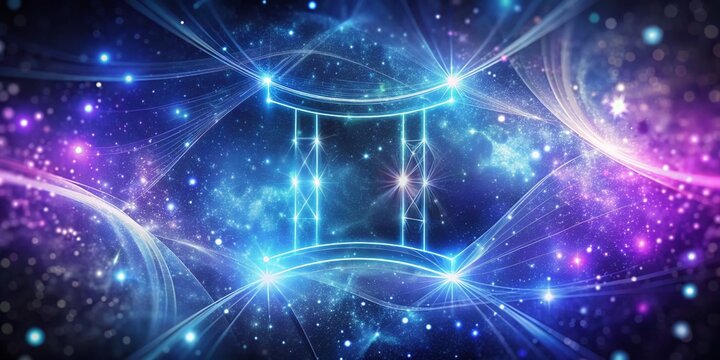 Gemini Zodiac Sign: Abstract Starry Night Line Art - Low Light Astrology