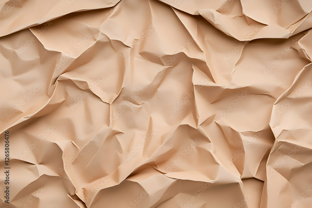 Poster crumpled sheet of paper filling the frame for use as background or for craft design