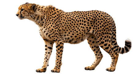 Cheetah, Acinonyx jubatus Full Photo Isolated On transparent background, PNG 