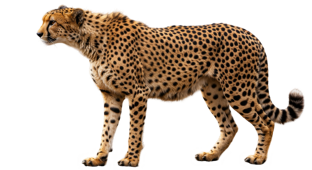 Cheetah, Acinonyx jubatus Full Photo Isolated On transparent background, PNG 